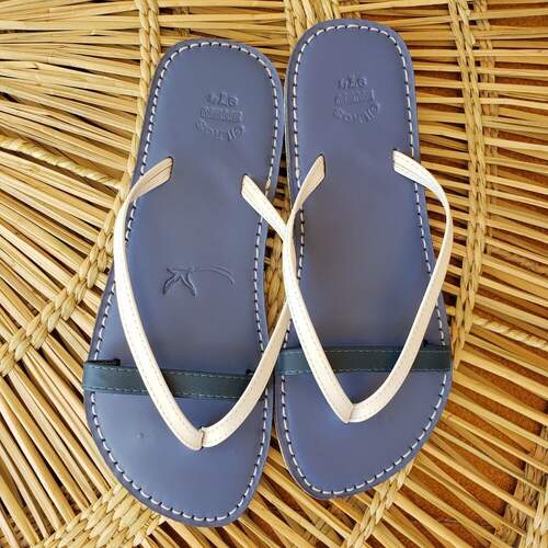 Sandale Lolette — bleu & blanc