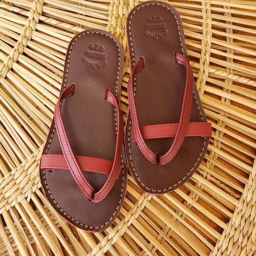 Sandale Lolette — marron & bordeaux