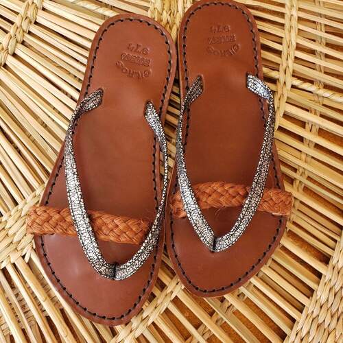 Sandale Lolette — marron tressé