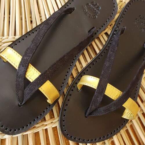 Sandale Lolette — noir & or